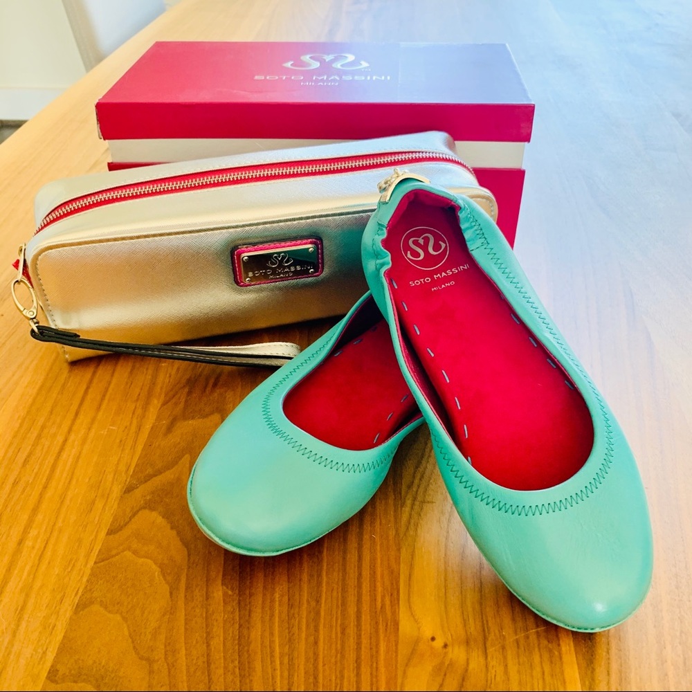 Soto Massini Aquamarine Ballet Flats Size 38